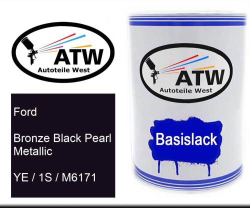 Ford, Bronze Black Pearl Metallic, YE / 1S / M6171: 500ml Lackdose, von ATW Autoteile West.